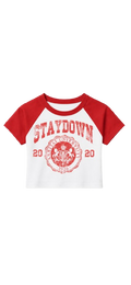 Women’s Cropped Red Mafia University Raglan Tee