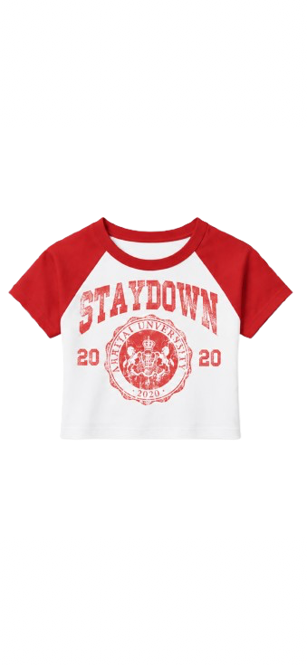 Women’s Cropped Red Mafia University Raglan Tee